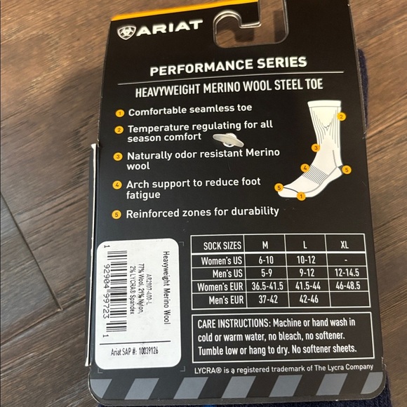 Ariat Merino Wool Work Performance Series,heavyweight,steel toe,arch support - Picture 5 of 7